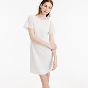 J.CREW 100% Cotton Flutter Sleve Eyelet Knee length Summer dress  white …